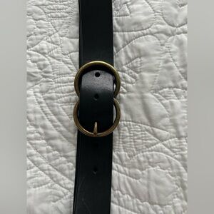 GAP Black Belt with Brass/Gold Buckle, women’s XL